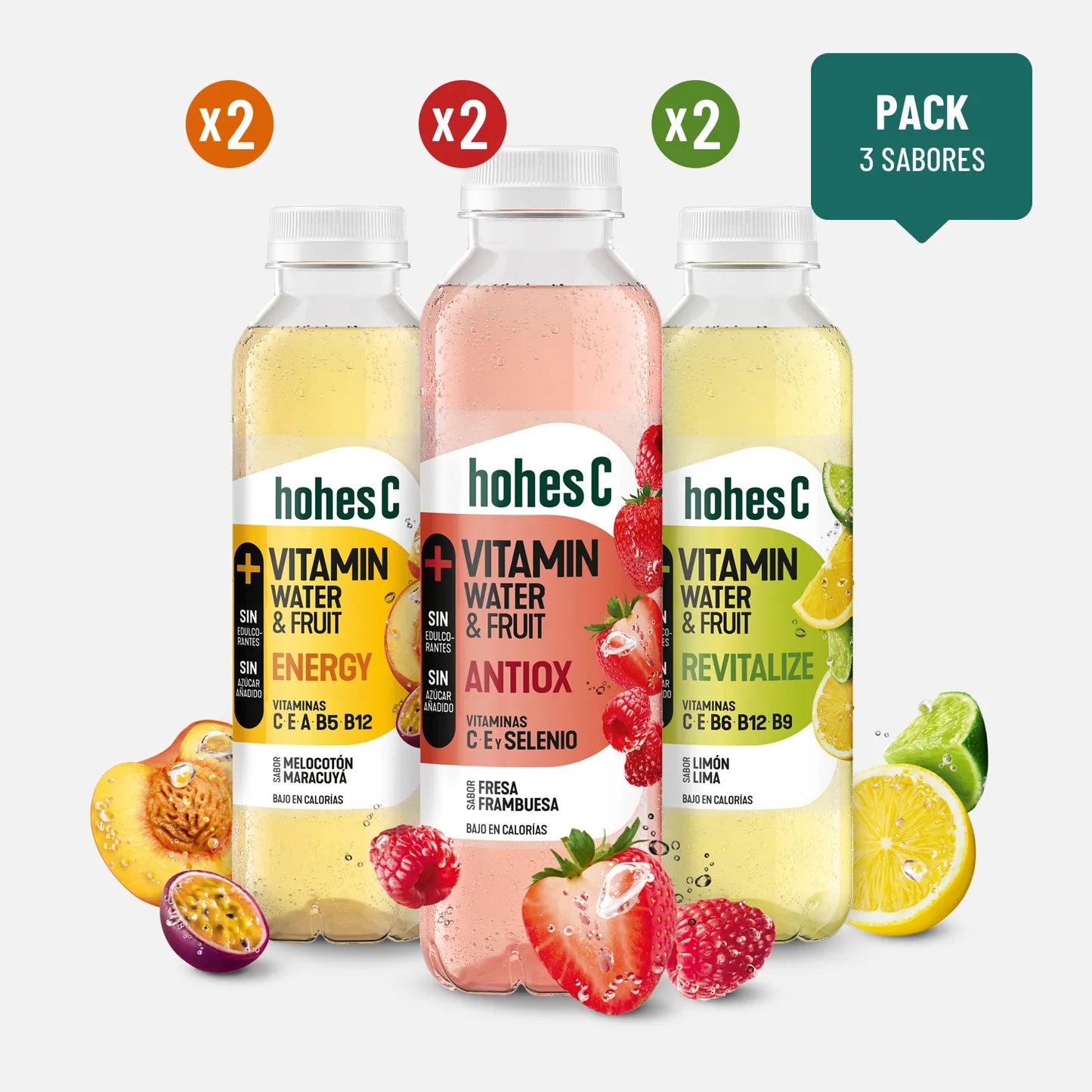 hohes C Pack de 3 sabores - Vitamin Water  - Pack de 6 (6x0,5L)