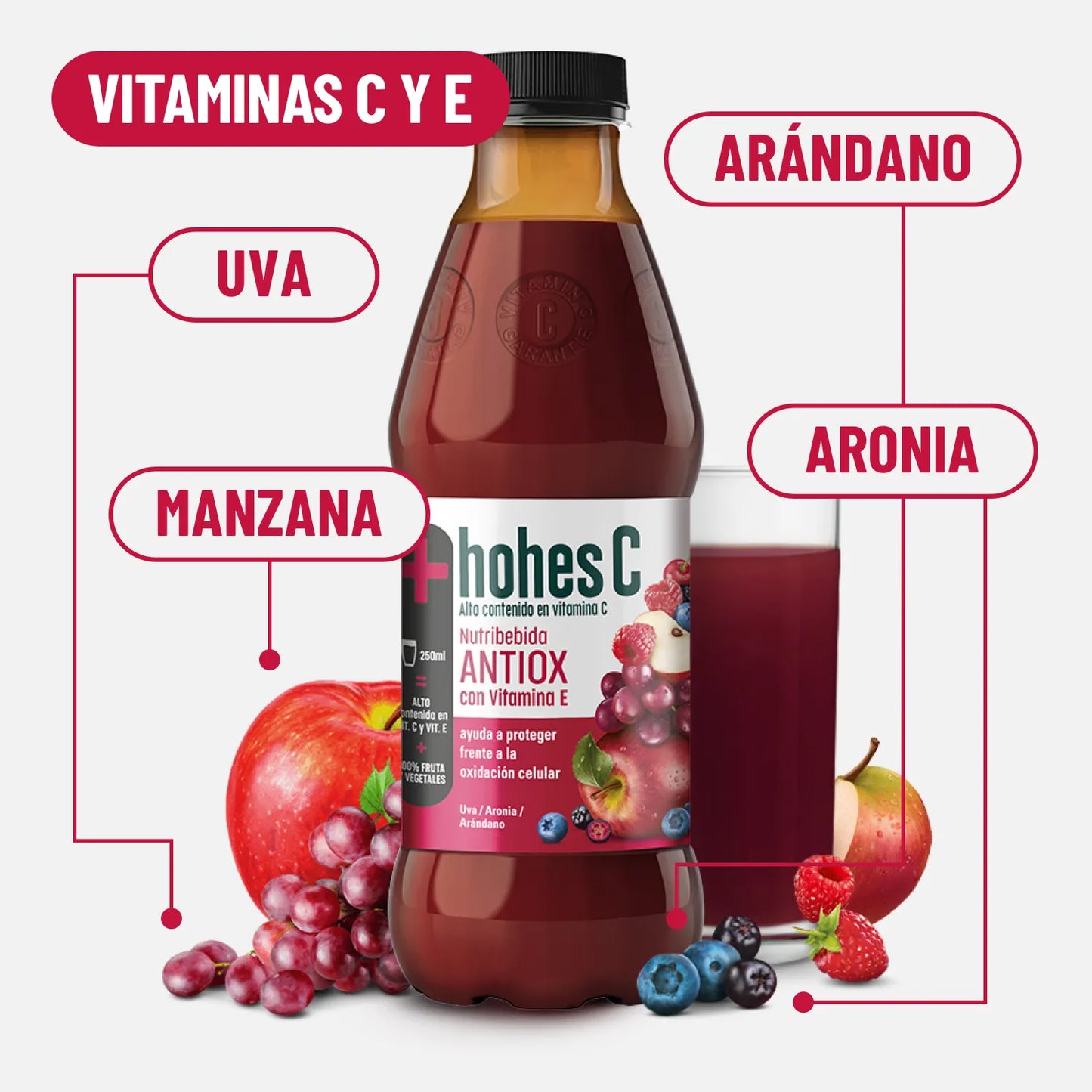 hohes C Nutribebida Antiox con Vitamina E - Pack de 6 (6x1L)