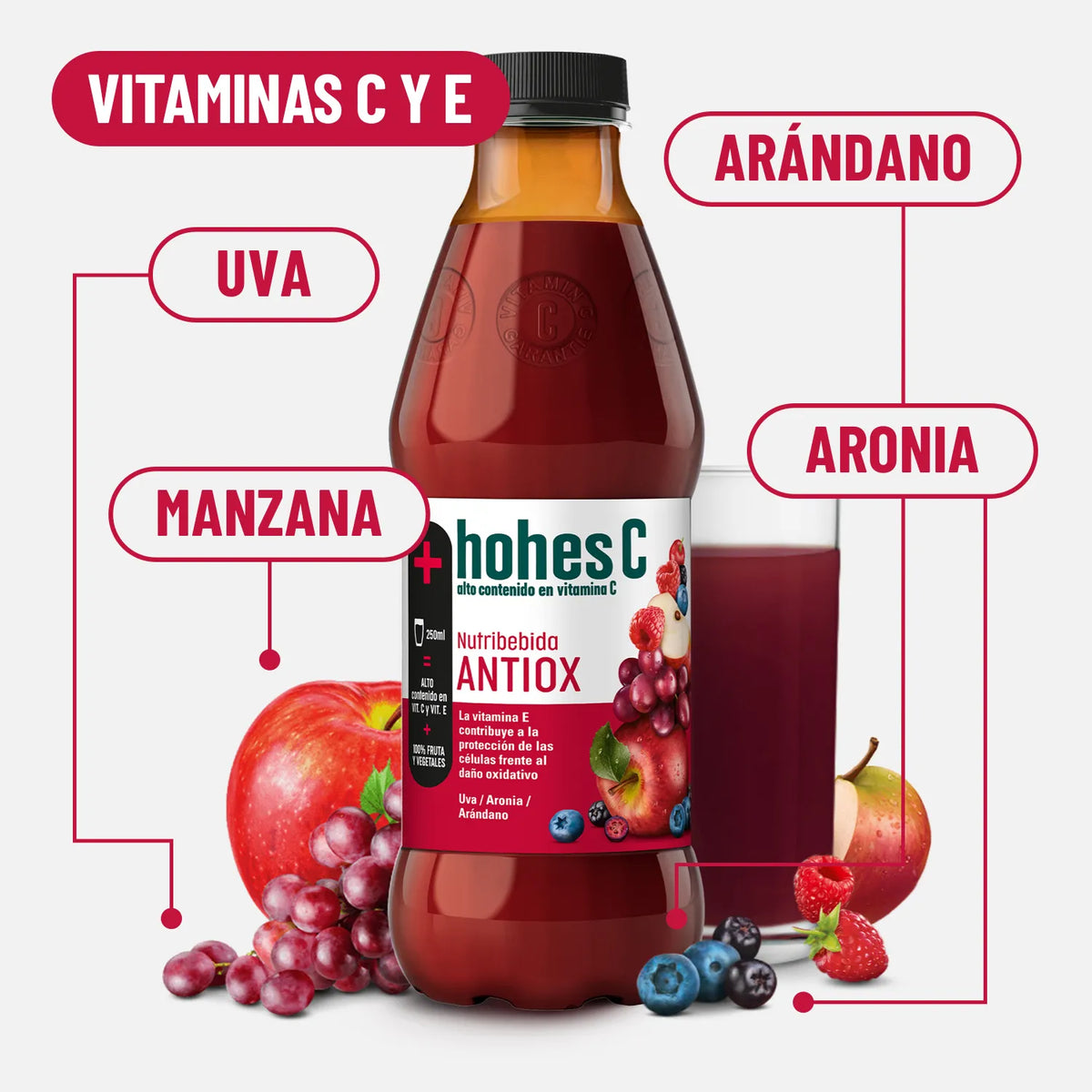 hohes C Nutribebida Antiox con Vitamina E - Pack de 6 (6x1L)