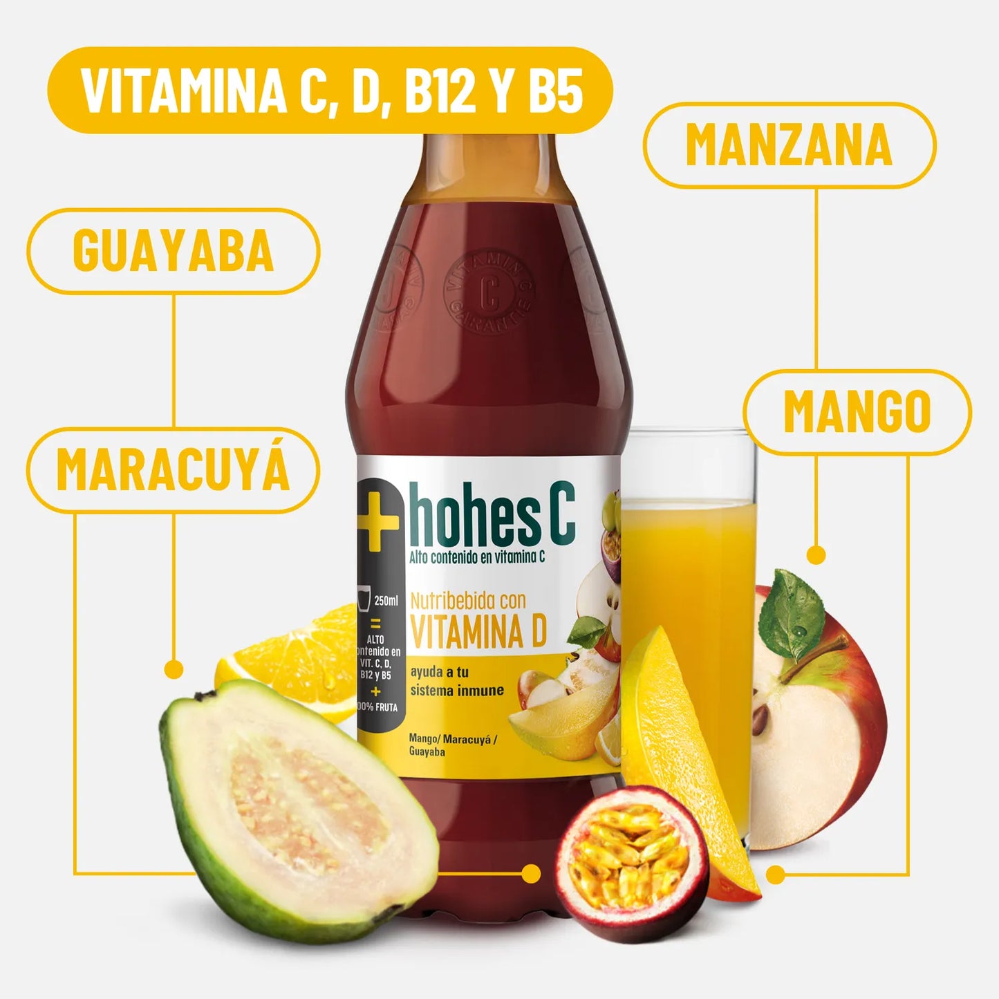 hohes C Nutribebida con Vitamina D - Pack de 6 (6x1L)