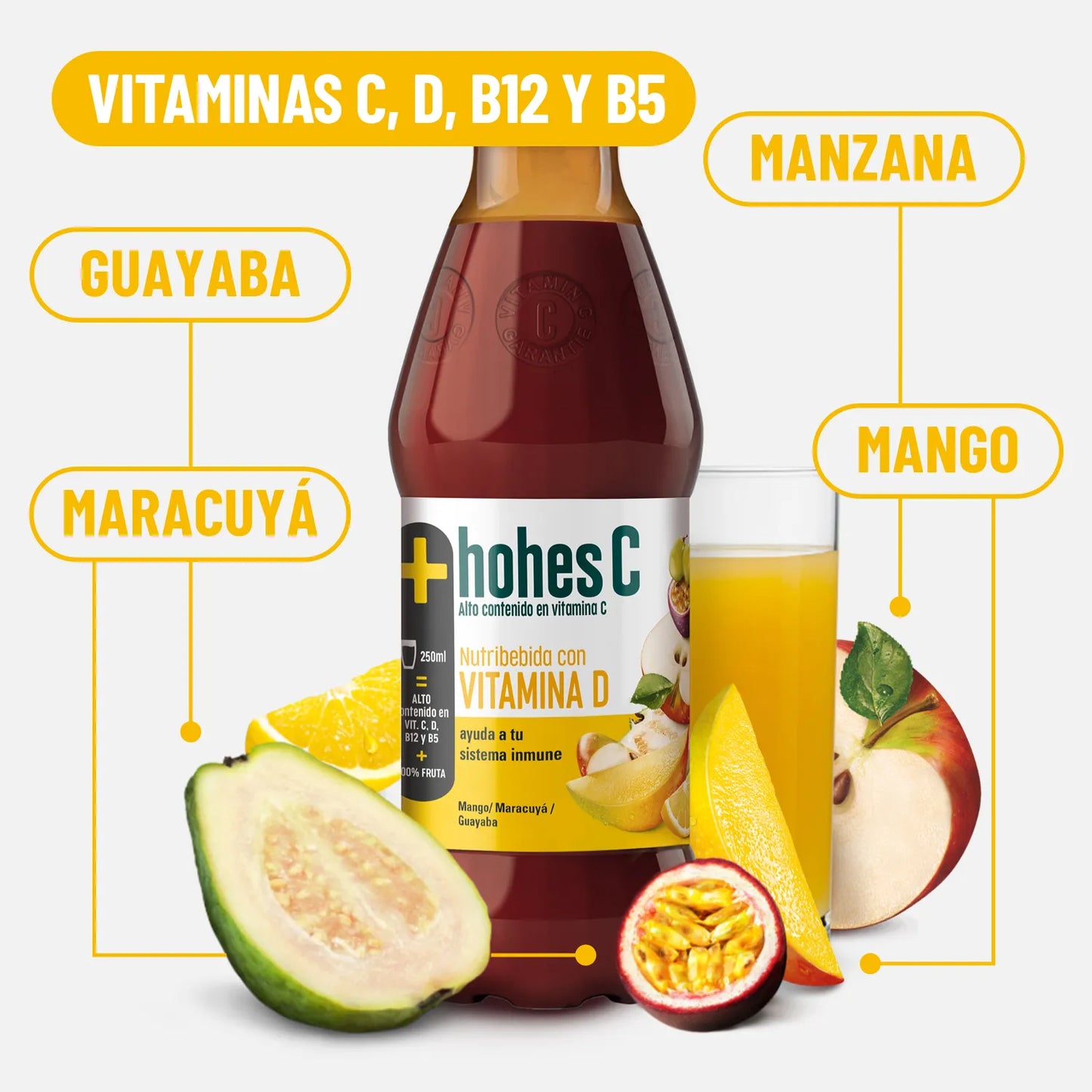 hohes C Nutribebida con Vitamina D - Pack de 6 (6x1L)
