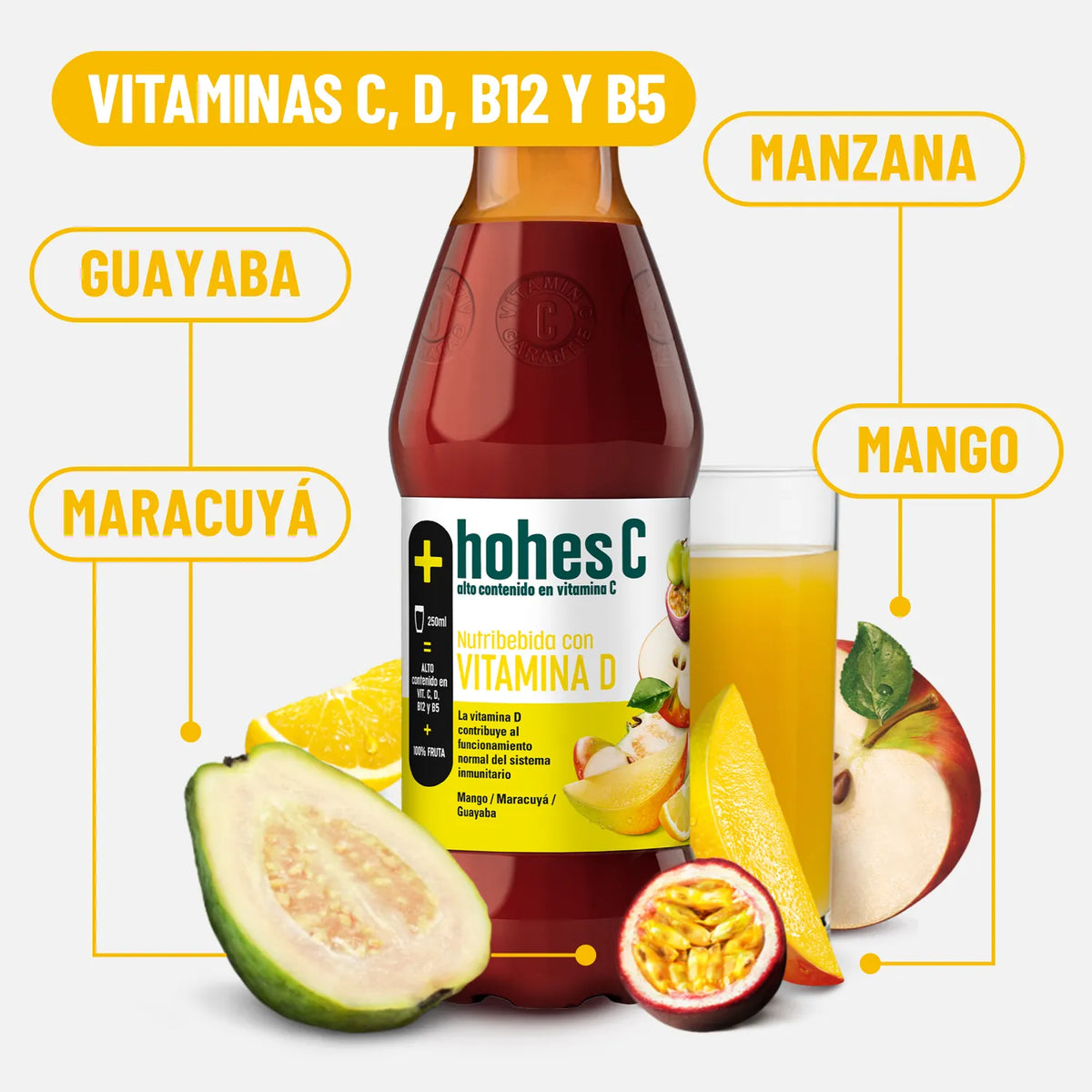 hohes C Nutribebida con Vitamina D - Pack de 6 (6x1L)