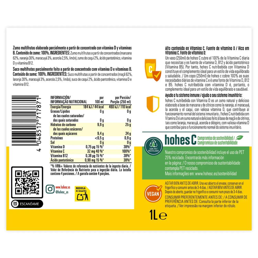 
                  
                    hohes C Pack 3 Sabores: Hierro, Vitamina D y Magnesio - Pack de 6 (6x1L)
                  
                