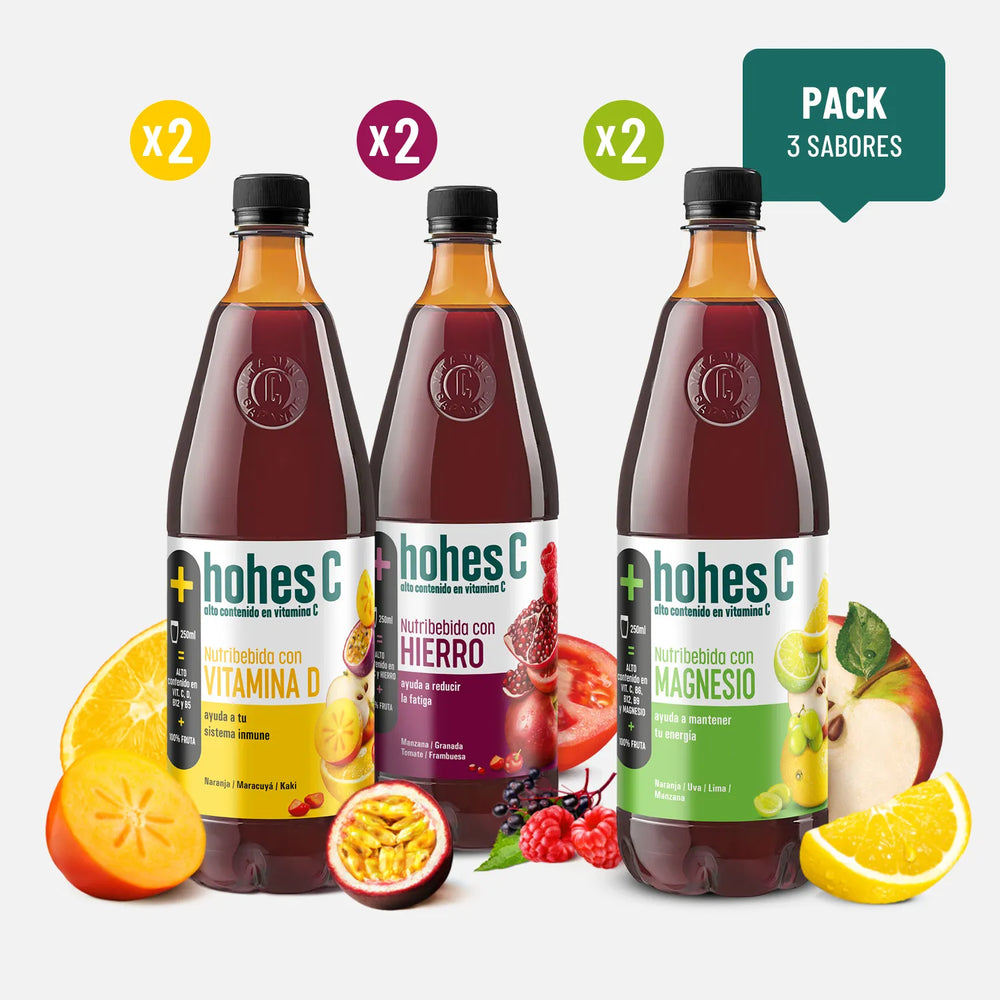 
                  
                    hohes C Pack 3 Sabores: Hierro, Vitamina D y Magnesio - Pack de 6 (6x1L)
                  
                