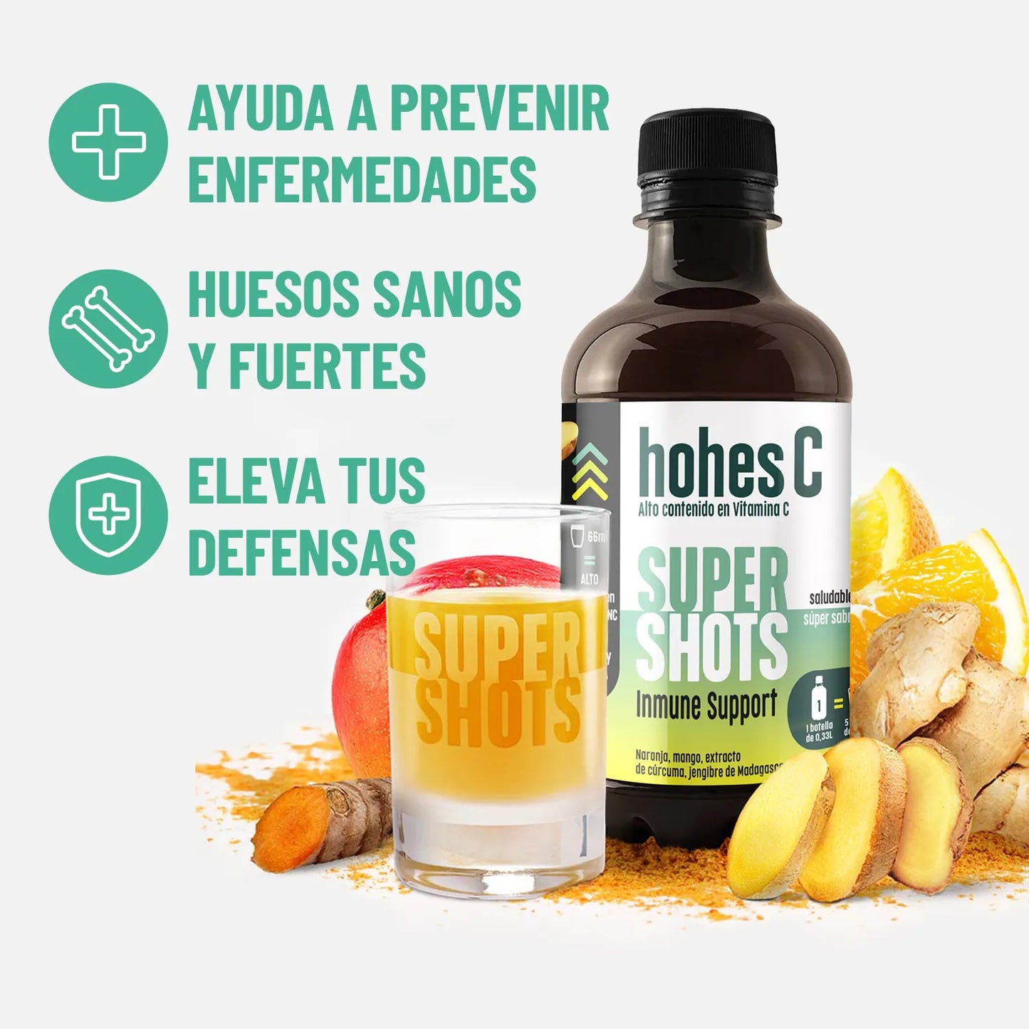 hohes C Super Shots Inmune - Pack de 3 (3x0,33 L)