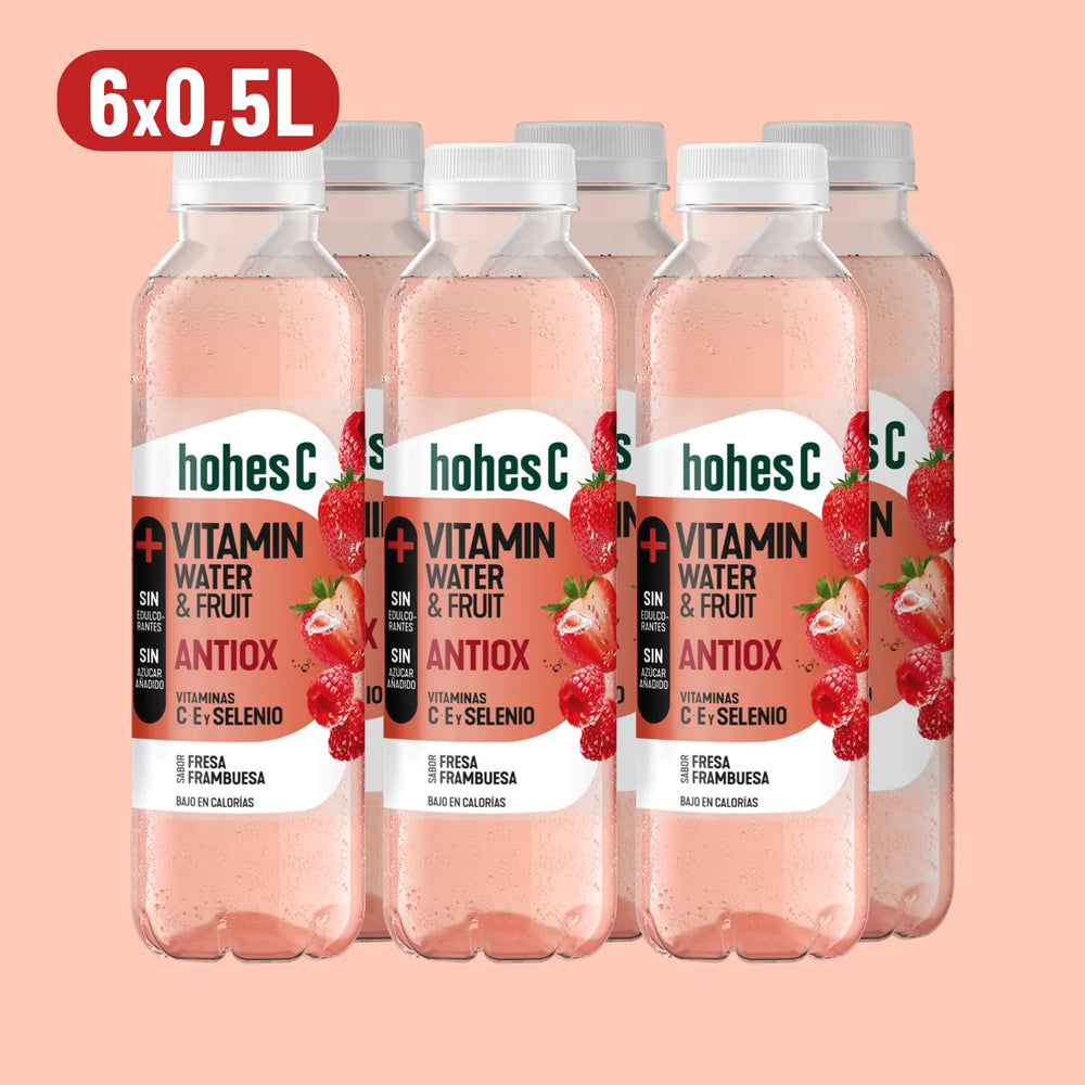 
                  
                    hohes C Vitamin Water Antiox - Fresa y Frambuesa - Pack de 6 (6x0,5L)
                  
                
